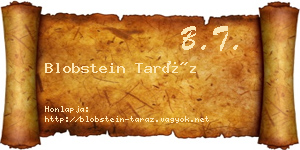 Blobstein Taráz névjegykártya
